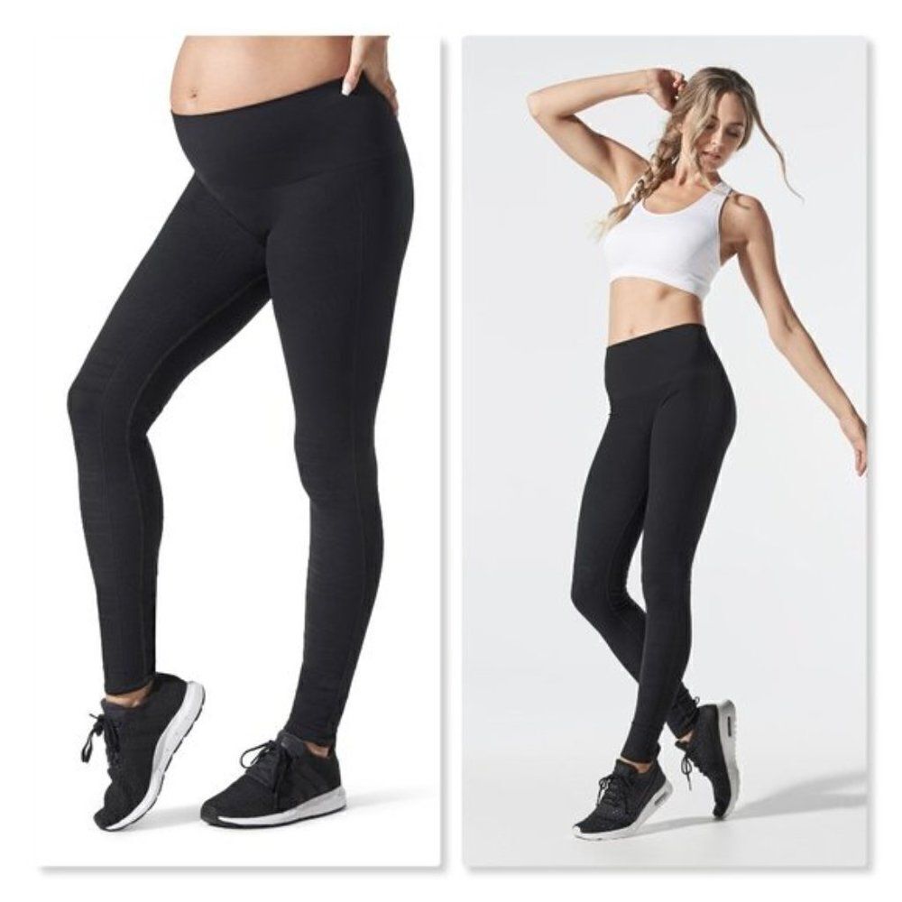 ✨ BLANQI ✨ SportSupport Hipster Cuffed Maternity Leggings - [Small, Black]
